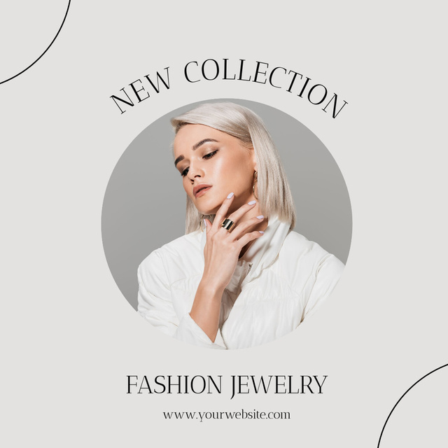 Elegant Woman with Ring for Jewelry Collection Anouncement  Instagram Design Template