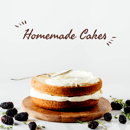 Bakery Ad with Yummy Sweet Cake Instagram Design Template