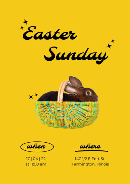 Easter Sunday Celebration Announcement Poster A3 Design Template