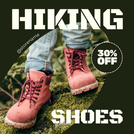 Hiking Shoes Sale Instagram AD Design Template