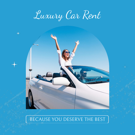 Luxury Car Rent Service Offer In Blue Animated Post Modelo de Design