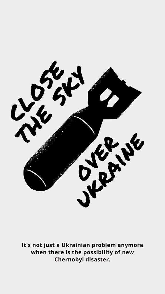 Close the Sky over Ukraine Instagram Story tervezősablon