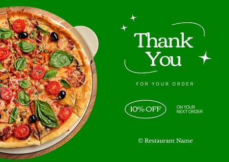 Delicious Italian Pizza Discount Offer Card Design Template