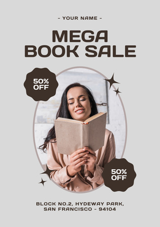 Books Mega Sale Poster – шаблон для дизайну