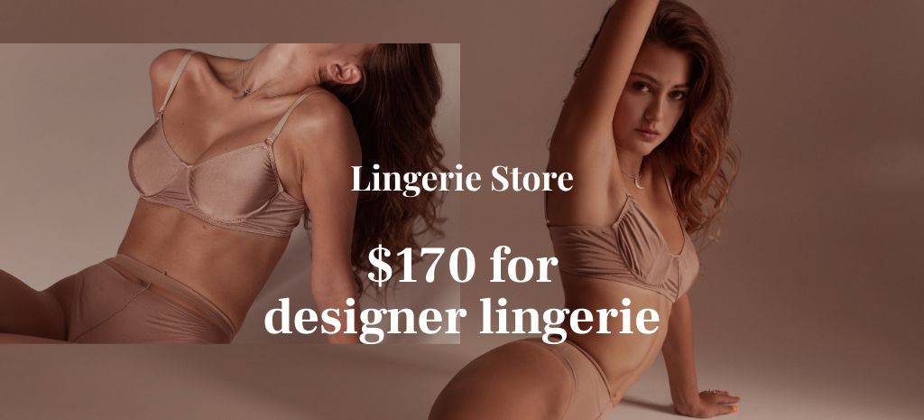 Awesome Lingerie Offer with Women in Underwear Coupon 3.75x8.25in – шаблон для дизайна