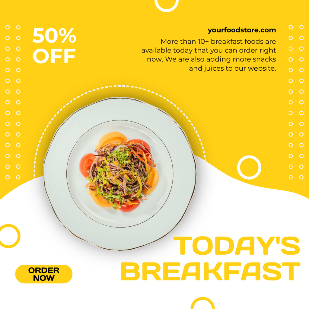 Designvorlage Tasty Breakfast Offer für Instagram