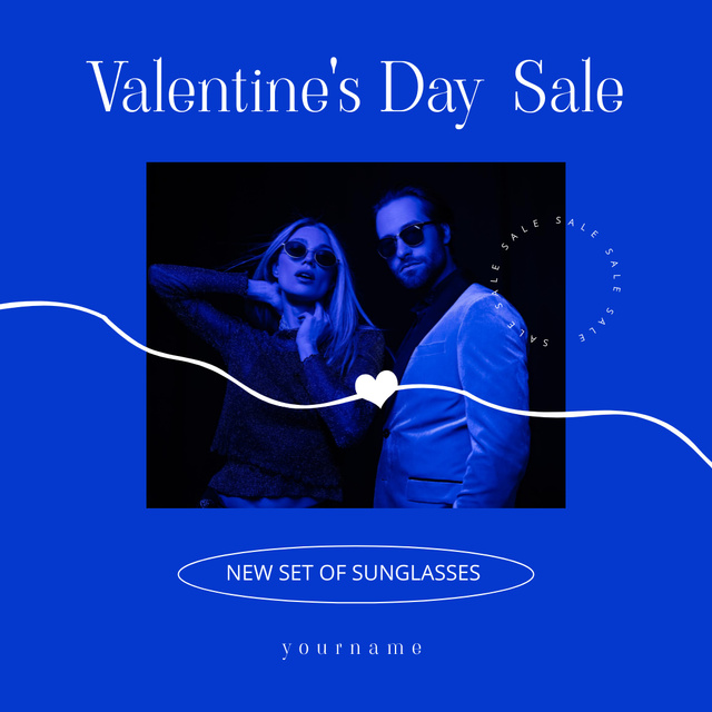 Valentine's Day Sunglasses Discount Offer Instagram AD Design Template