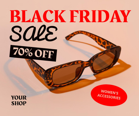 Sunglasses Sale on Black Friday Facebook Design Template