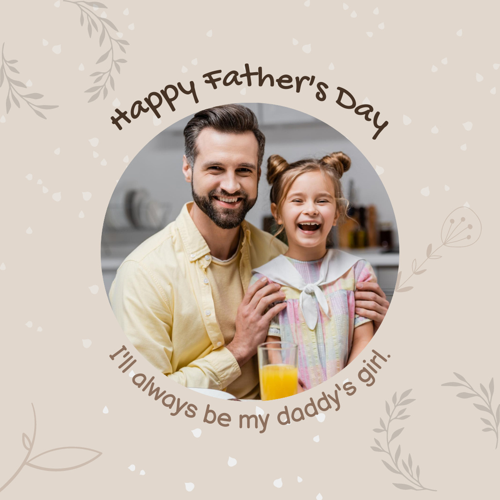 Greeting from Daddy's Girl in Father's Day Instagram Design Template