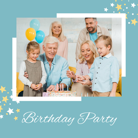 Doğum Günü Partisi Kutlamasında Büyük Aile Photo Book Tasarım Şablonu