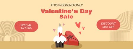 Platilla de diseño Special Offer Discounts for Valentine's Day Facebook cover