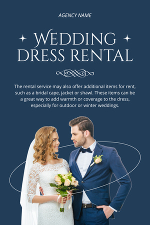 Platilla de diseño Wedding Dress Rental Store Pinterest