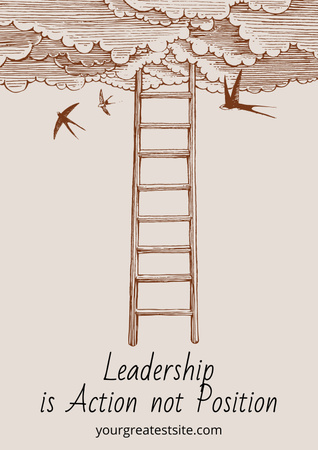 Leadership is action not position Citation Poster Design Template
