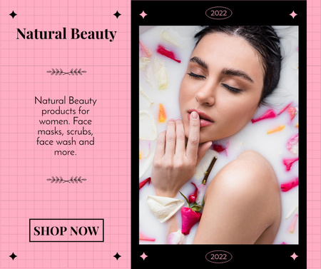 Modèle de visuel Beauty Ad with Attractive Young Girl - Facebook