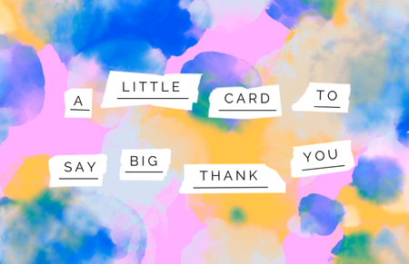 Thankful Quote on Bright Watercolor Pattern Thank You Card 5.5x8.5in tervezősablon