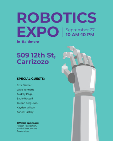 Android Robot hand for expo Poster 16x20in Design Template