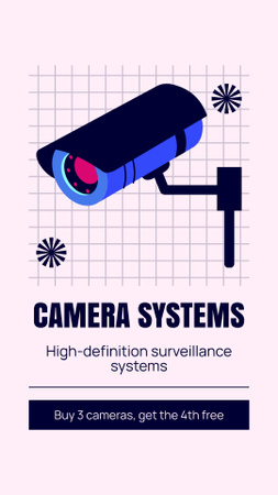 Plantilla de diseño de Descuento en sistemas de cámaras Instagram Story 