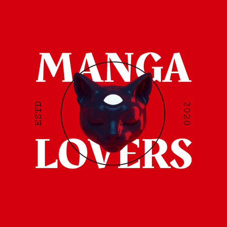 Designvorlage Manga Lovers Club-Emblem für Logo