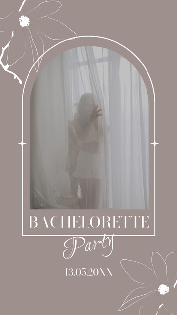 Bachelorette Party Announcement With Curtains Instagram Video Story Modelo de Design