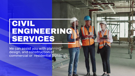 Civil Engineering Services with Assistance and Consultancy Full HD video Šablona návrhu