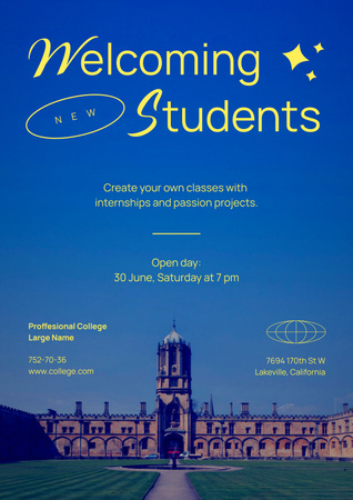 Template di design College Apply Announcement Poster