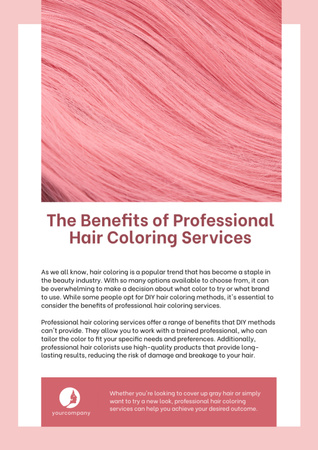 Professional Hair Coloring Services Newsletter – шаблон для дизайну