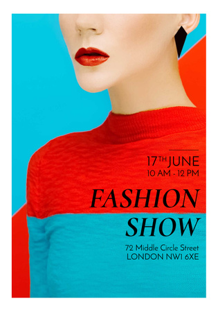 Plantilla de diseño de Fashion show Advertisement with Stylish Woman Poster 28x40in 