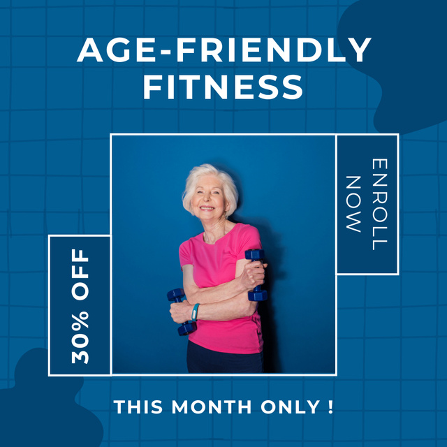 Age-Friendly Fitness Offer With Discount Instagram – шаблон для дизайну