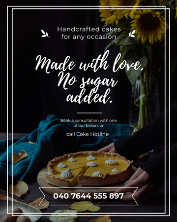 Bakery Ad with Blueberry Tart Poster 16x20in Design Template