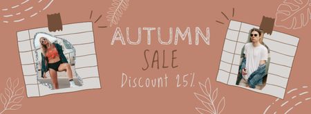 Template di design Autumn Fashion Sale Facebook cover