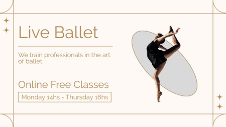 Modèle de visuel Annonce de cours de ballet gratuits en ligne - Youtube