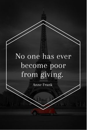 Modèle de visuel Charity Quote on Eiffel Tower view - Tumblr