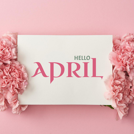 Inspirational Greeting to April Instagram Design Template