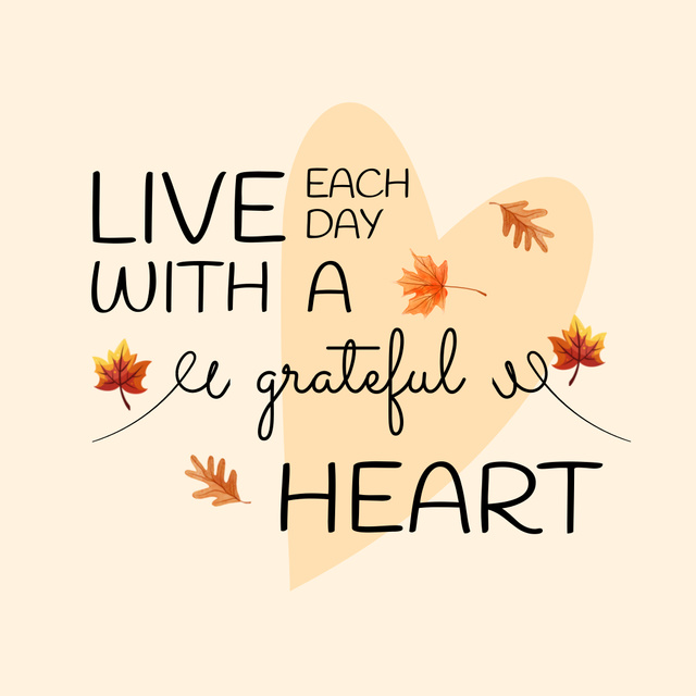 Philosophical Quote About Gratitude And Mindfulness Instagram Tasarım Şablonu