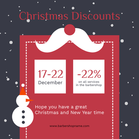 Plantilla de diseño de Christmas Discounts Cartoon Announcement Instagram AD 