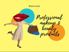 Announcement of Sale of Makeup Products with Funny Illustration