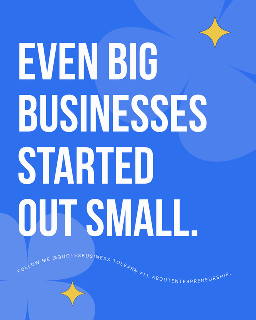 Designvorlage Motivating Phrase about Business on Blue für Instagram Post Vertical