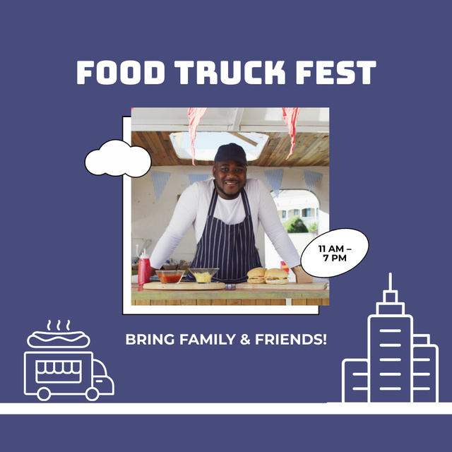 Food Truck Festival Announcement Animated Postデザインテンプレート