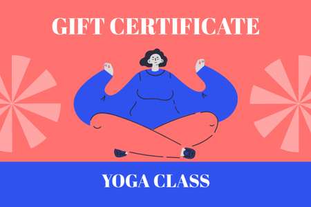 Kırmızı Yoga Dersleri için Hediye Çeki Kampanyası Gift Certificate Tasarım Şablonu