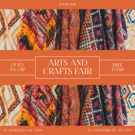 Art and Craft Fair with Bright Fabrics Instagram Design Template