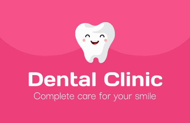 Szablon projektu Reminder of Visit to Dentist on Pink Business Card 85x55mm