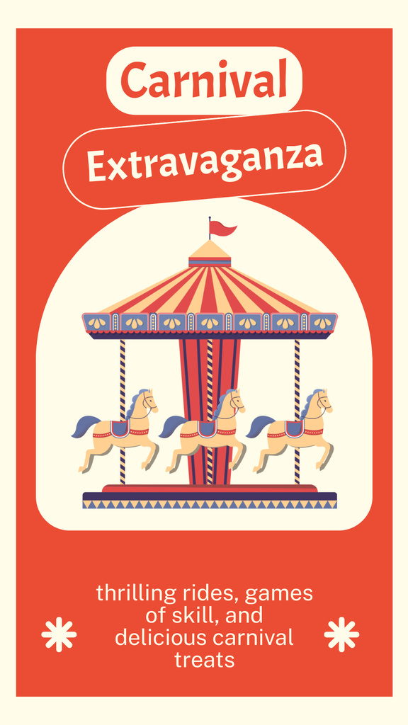 Designvorlage Thrilling Rides And Carousel With Carnival Extravaganza für Instagram Story