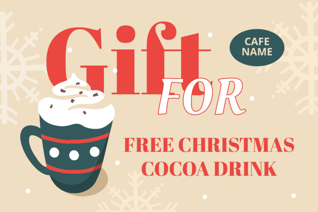 Christmas Cocoa Drink Offer Gift Certificate Tasarım Şablonu