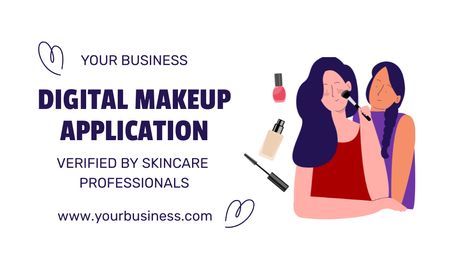 Digital Makeup Application Business Card 91x55mm Modelo de Design