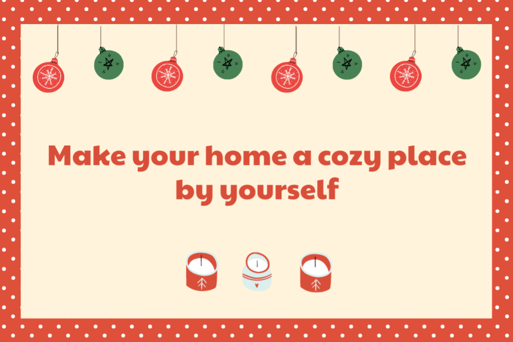 Cozy Christmas Celebration Flyer 4x6in Horizontal Design Template
