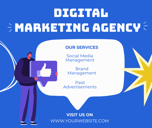 Template di design Digital Marketing Agency List of Services Facebook
