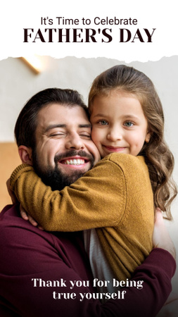 Šťastný otec s dcerou na den otců Instagram Story Šablona návrhu