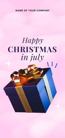 Ontwerpsjabloon van Flyer DIN Large van Amazing Announcement of Celebration of Christmas in July In Pink