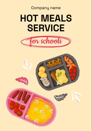 Designvorlage Anzeige von Essen für Schulen für Flyer A7