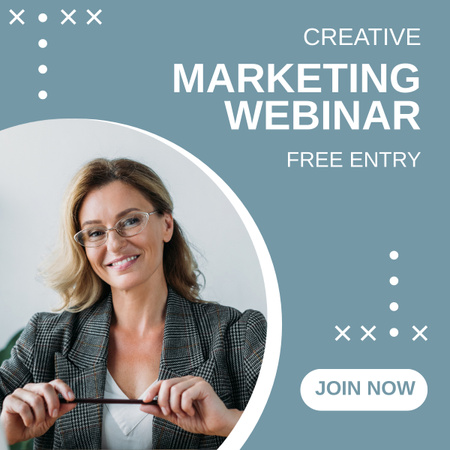 Webinário de Marketing Criativo LinkedIn post Modelo de Design